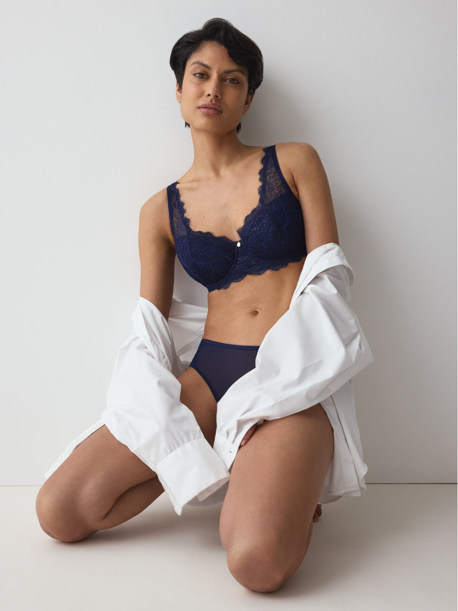 Amourette Sparkle WHP Half Cup Bra - Admiral