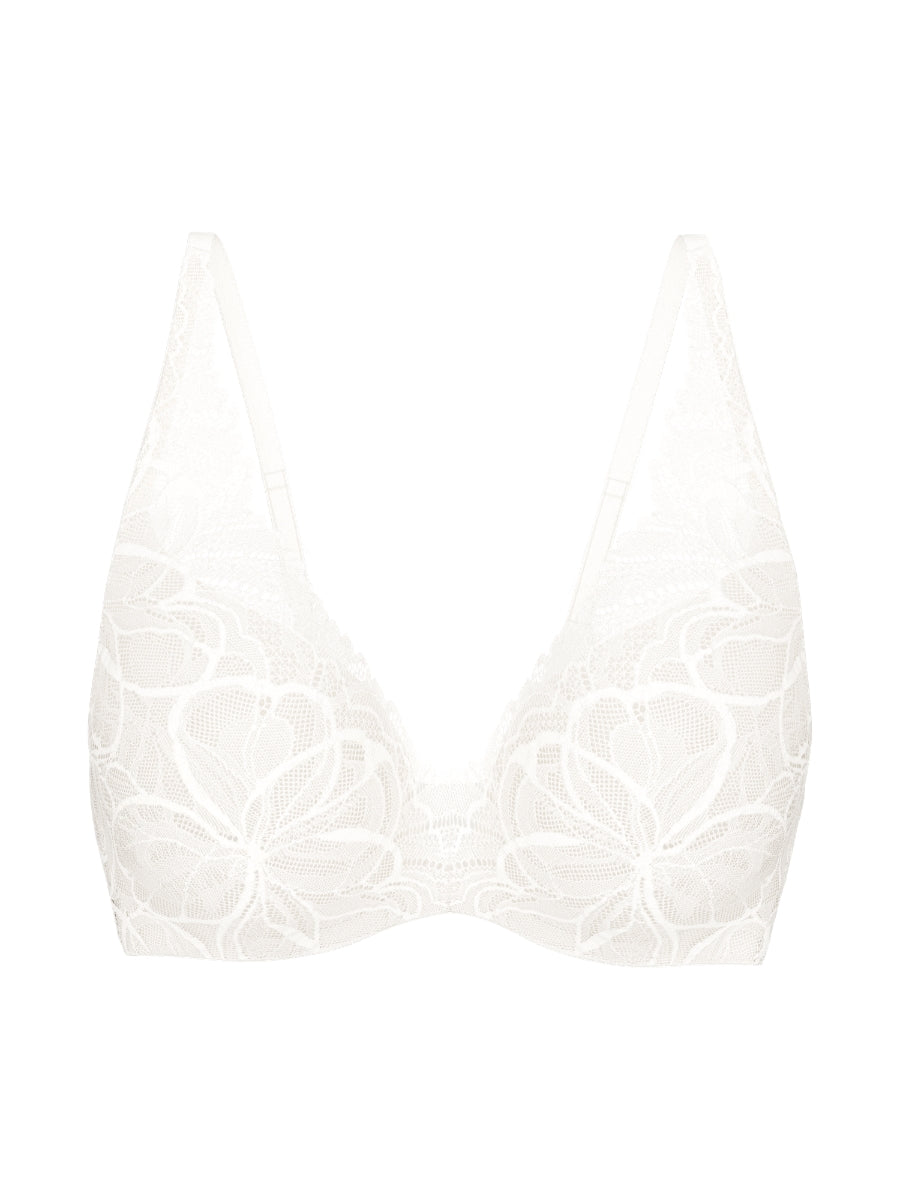 Body Make-Up Illusion Lace High Apex Bra - Ecru White