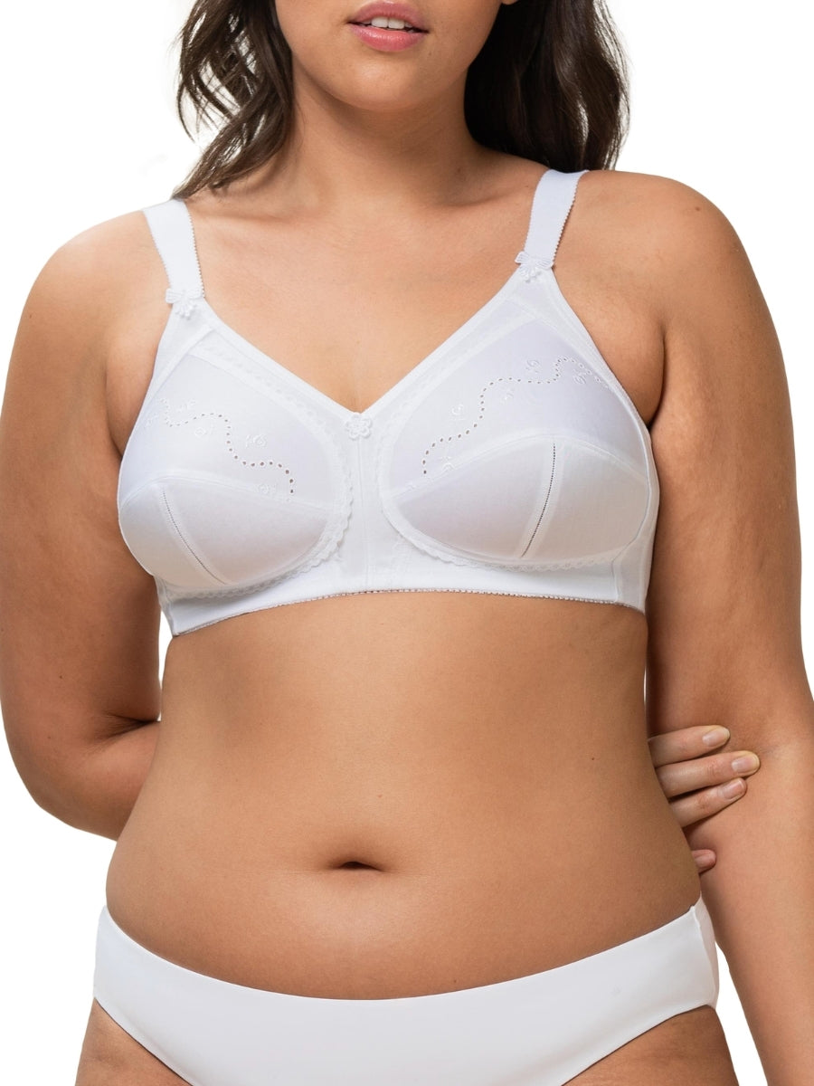 Doreen + Cotton Full Cup Bra - White