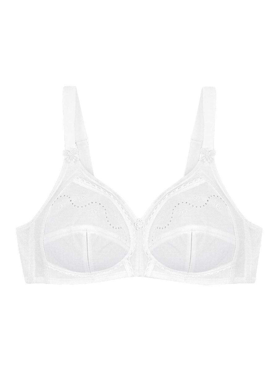 Doreen + Cotton Full Cup Bra - White