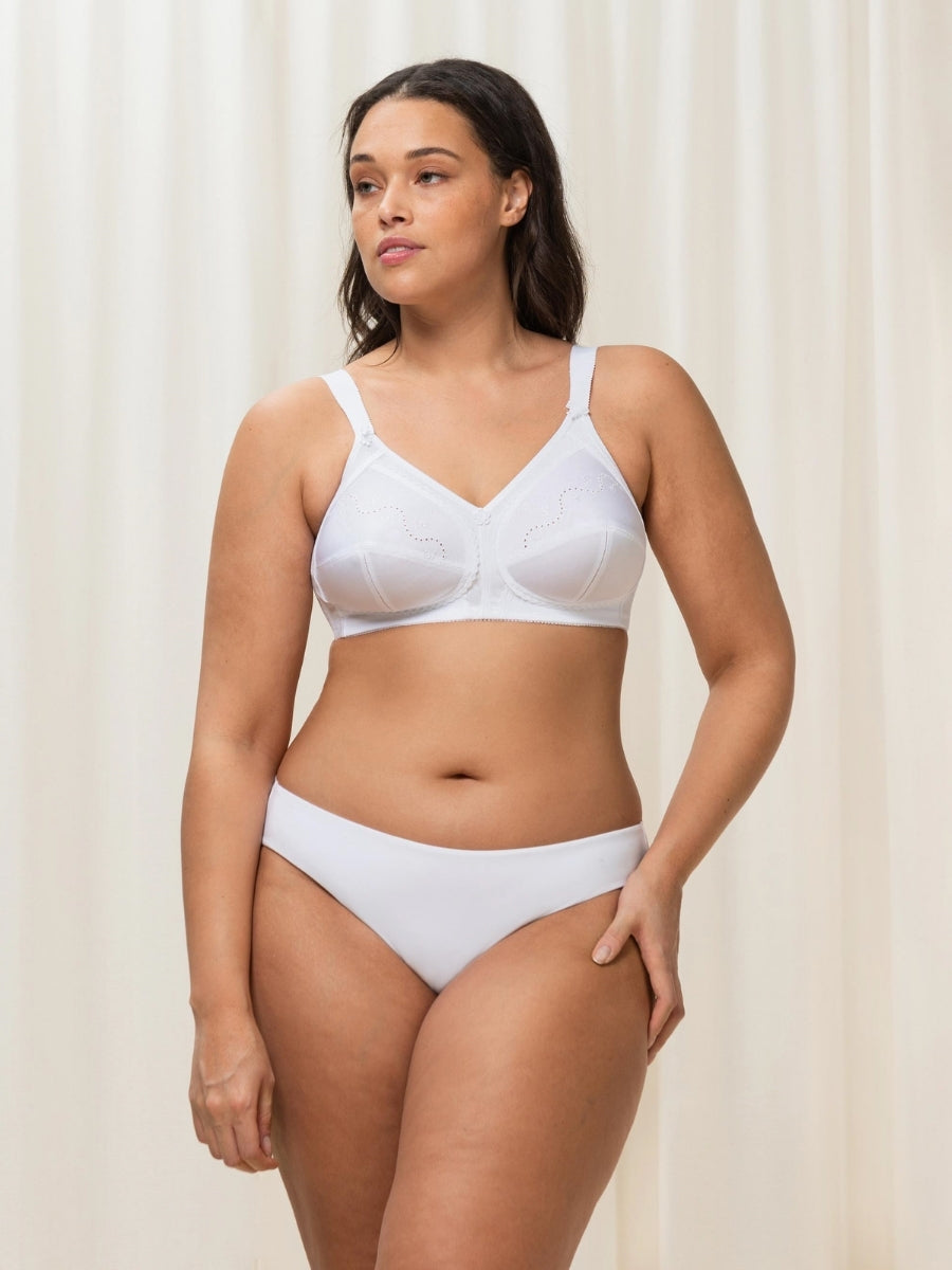 Doreen + Cotton Full Cup Bra - White