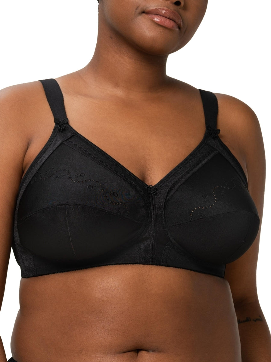 Doreen + Cotton Full Cup Bra - Black