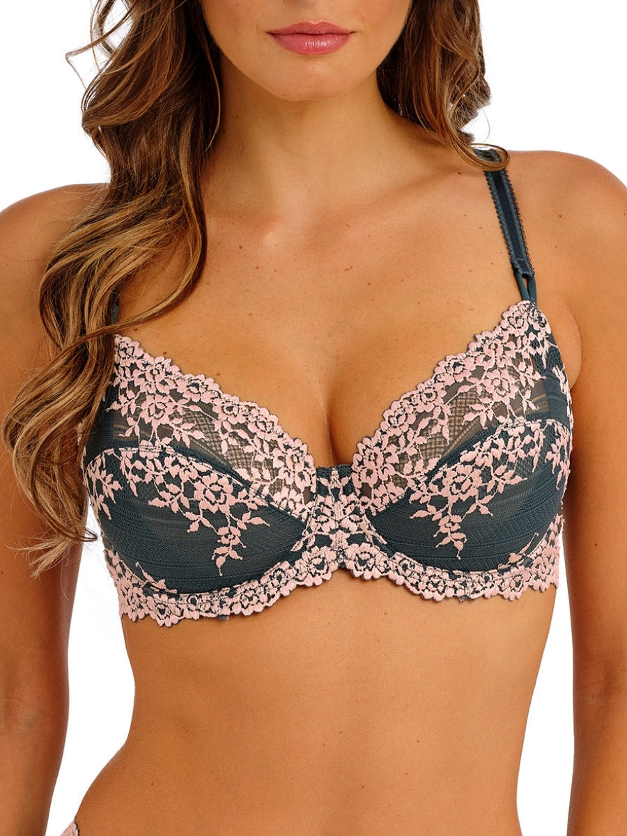 Embrace Lace Underwire Bra - Dark Slate/Cloud Pink