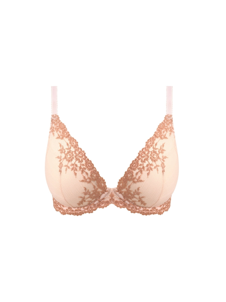 Embrace Lace Plunge Underwire Bra - Angel Wing/Rose Dust