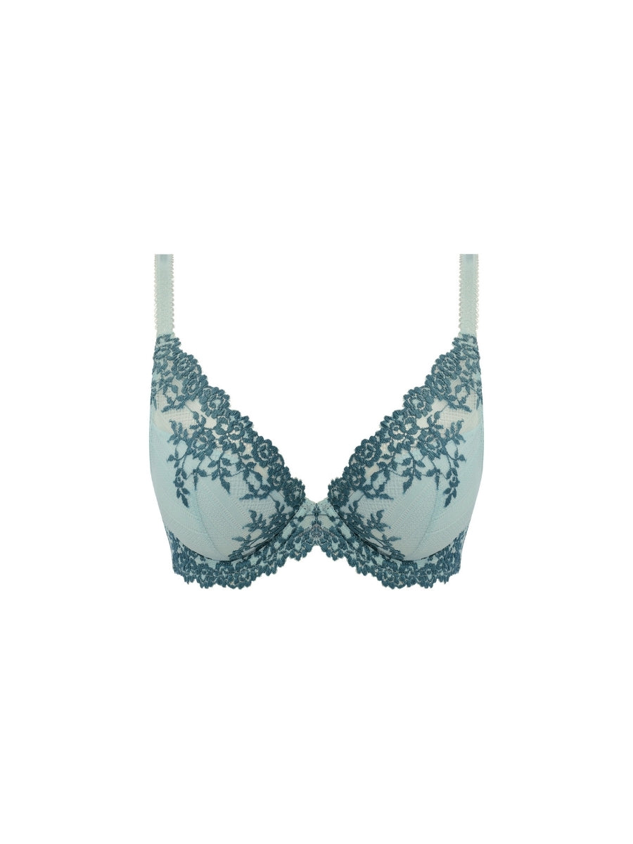 Embrace Lace Plunge Underwire Bra - Eggshell Blue/Brittany Blue