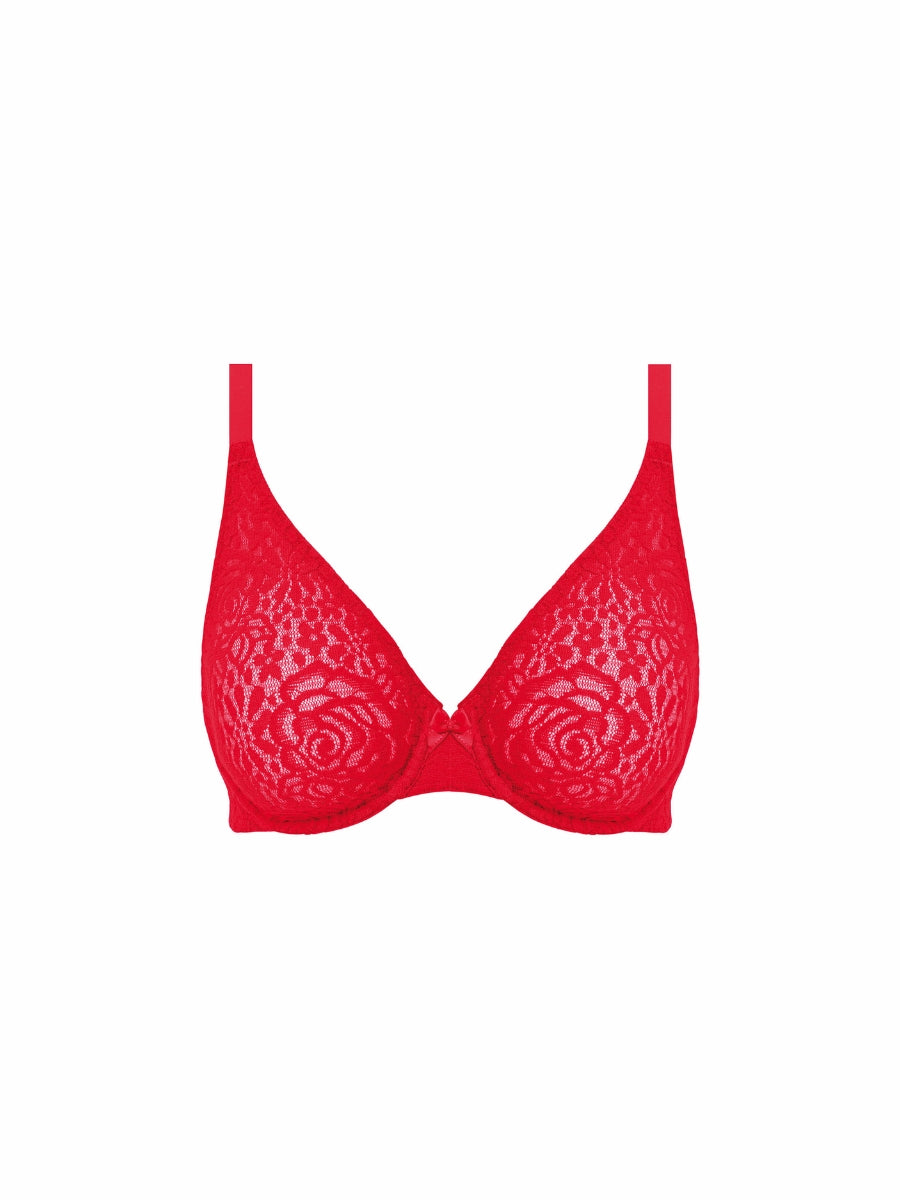 Halo Lace Moulded Bra - Equestrian Red