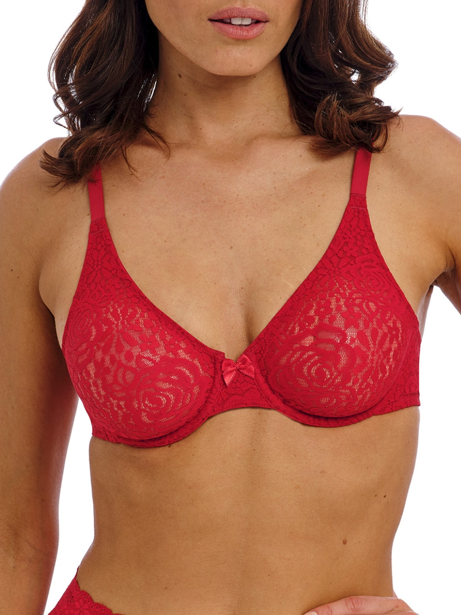 Halo Lace Moulded Bra - Equestrian Red
