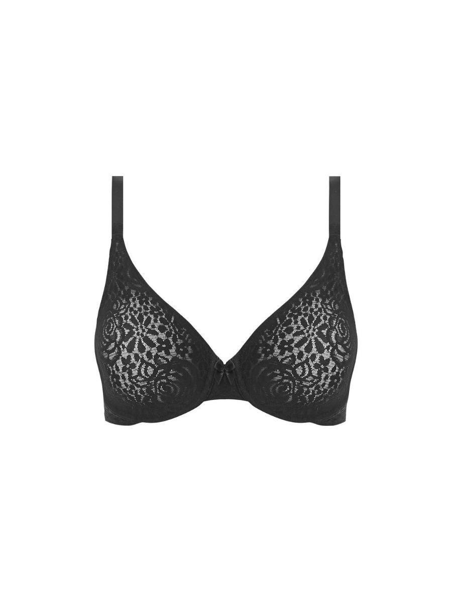 Halo Lace Moulded Bra - Black