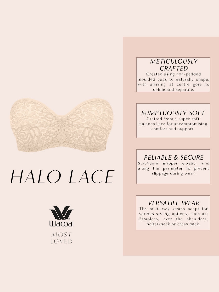 Halo Lace Strapless Bra - Nude