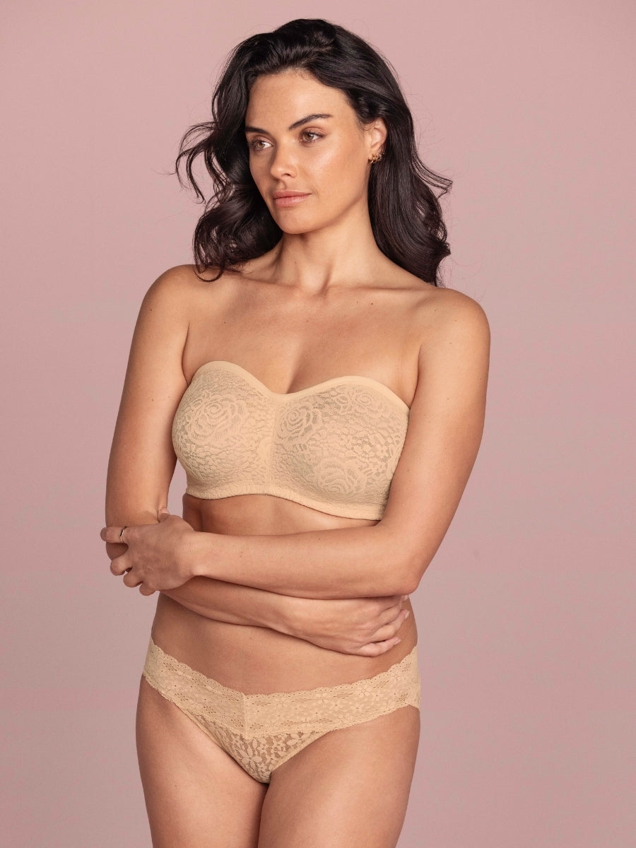 Halo Lace Strapless Bra - Nude