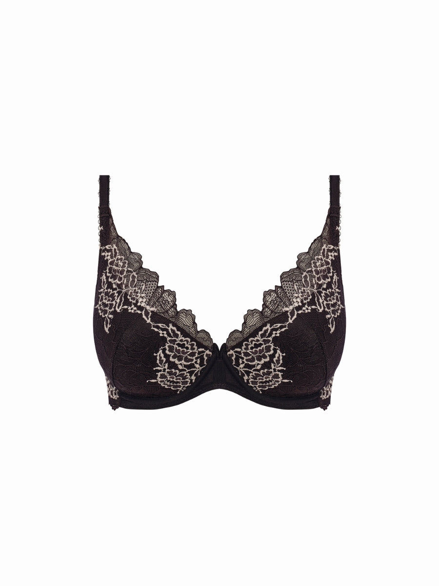 Lace Perfection Plunge Push Up Bra - Black/Ivory