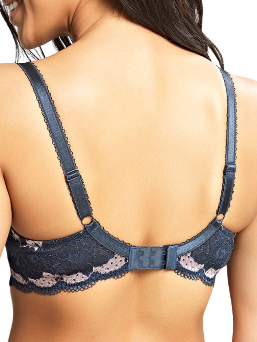 panache clara moudled sweetheart bra navy/pearl