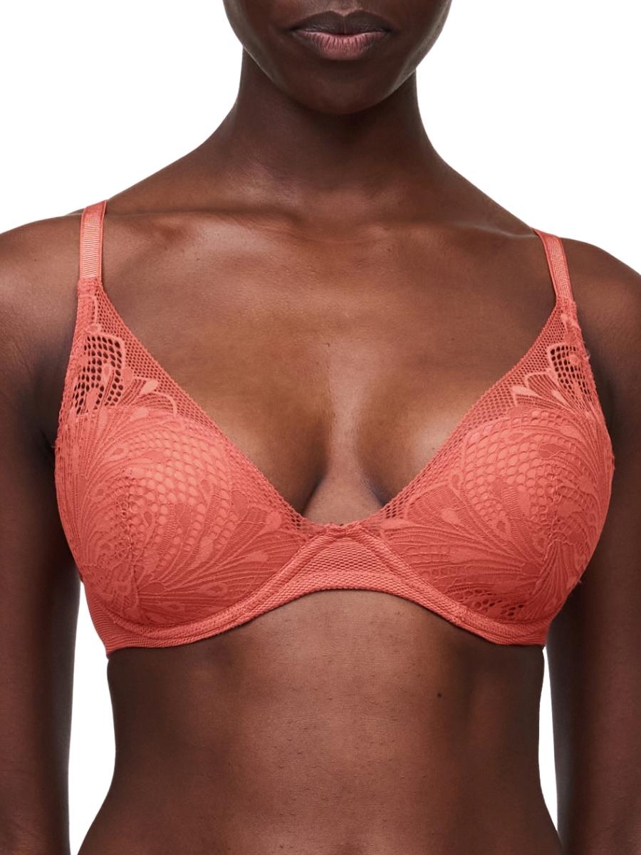 orange plunge t shirt bra