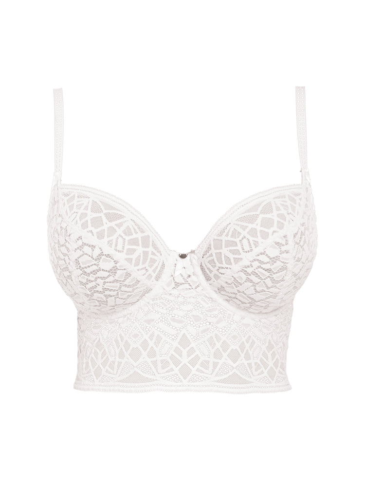 Soiree Lace Longline Bralette - White