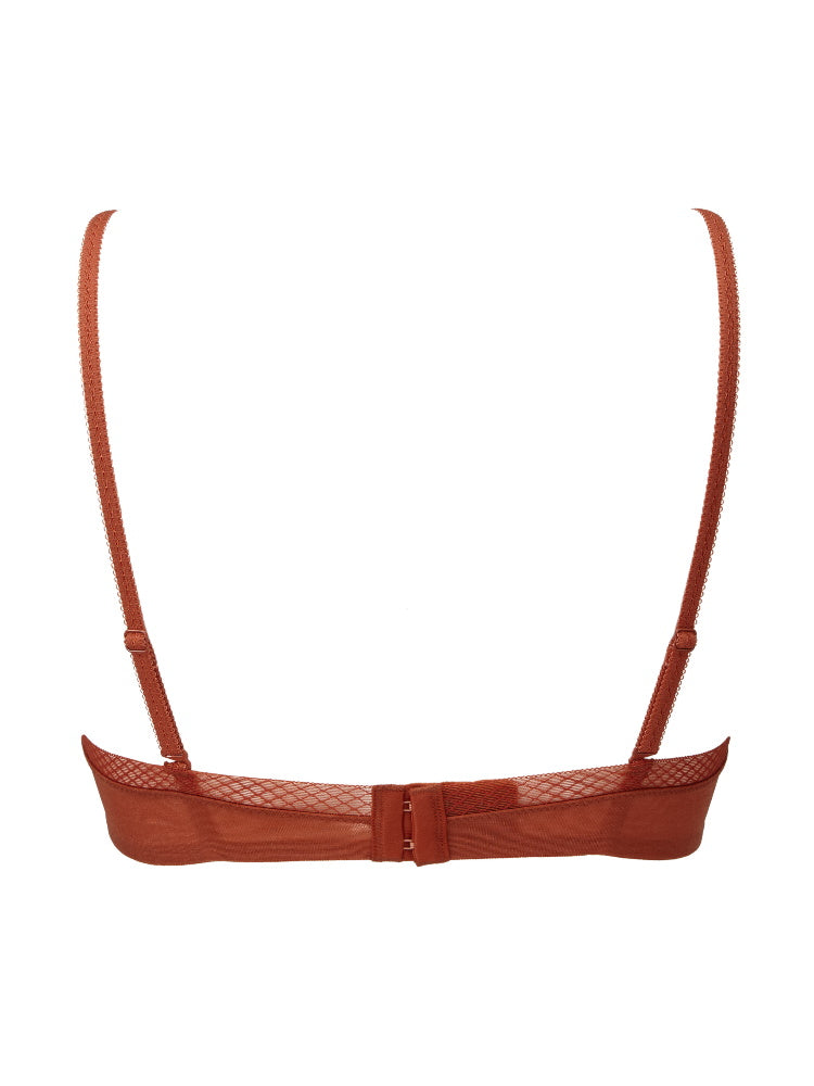 Glossies Sheer Moulded Bra - Cayenne