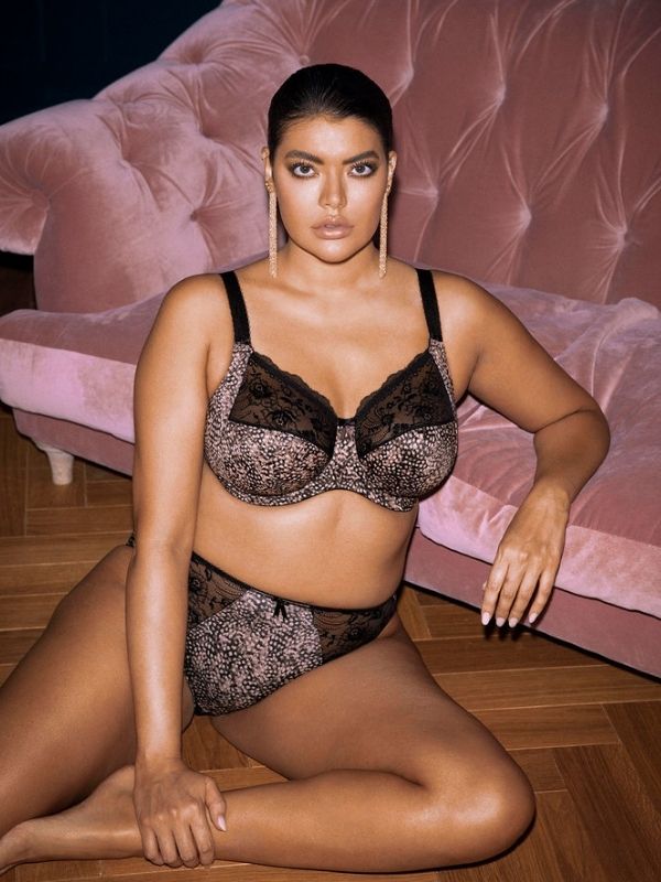 Morgan Printed Full Cup Bra - Ebony