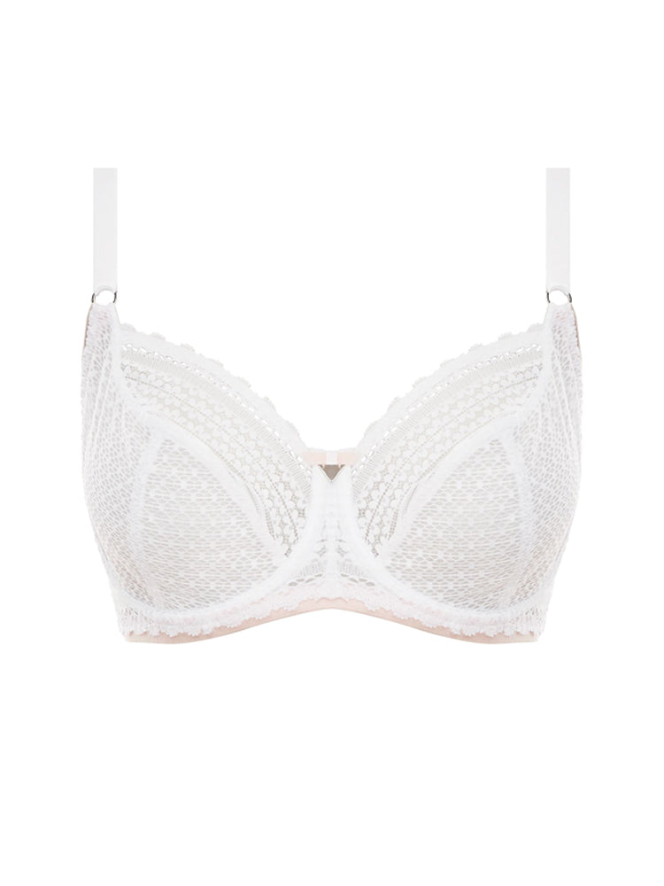 Daisy Lace Balcony Bra - White