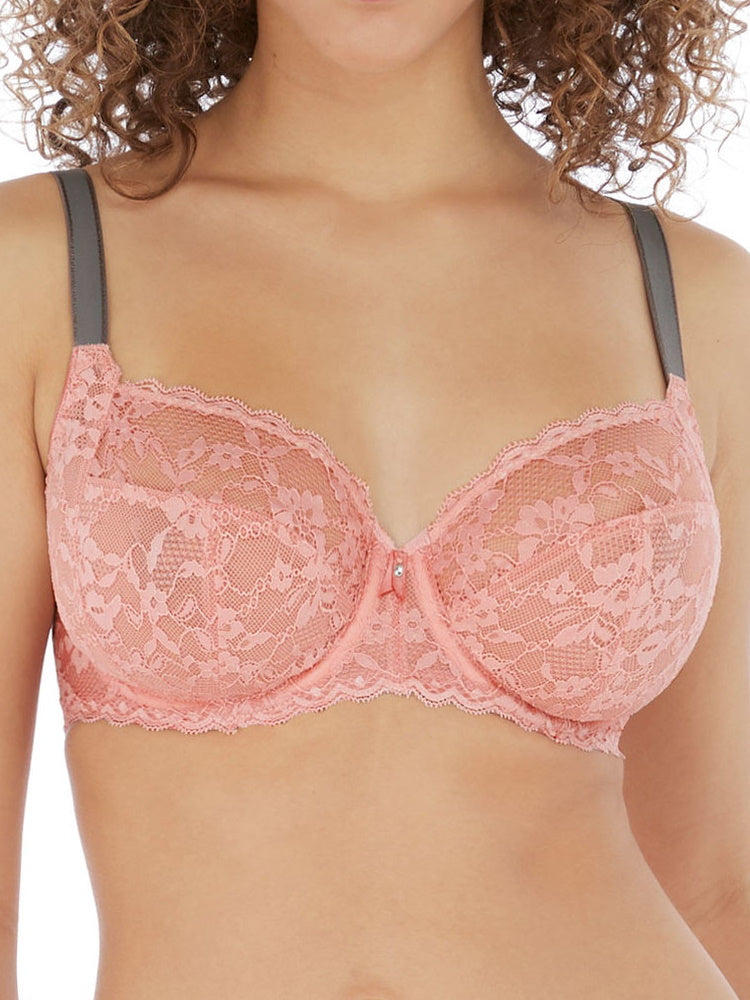 Pink Underwired Side Support Plunge Bra