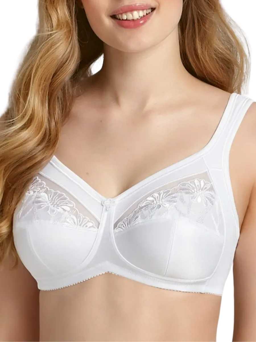Anita Comfort Safina Womens Embroidered Comfort Soft Bra, 46D, White