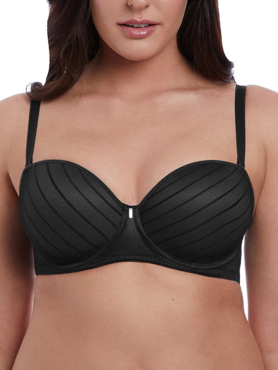 Black Underwired Moulded Strapless Bra