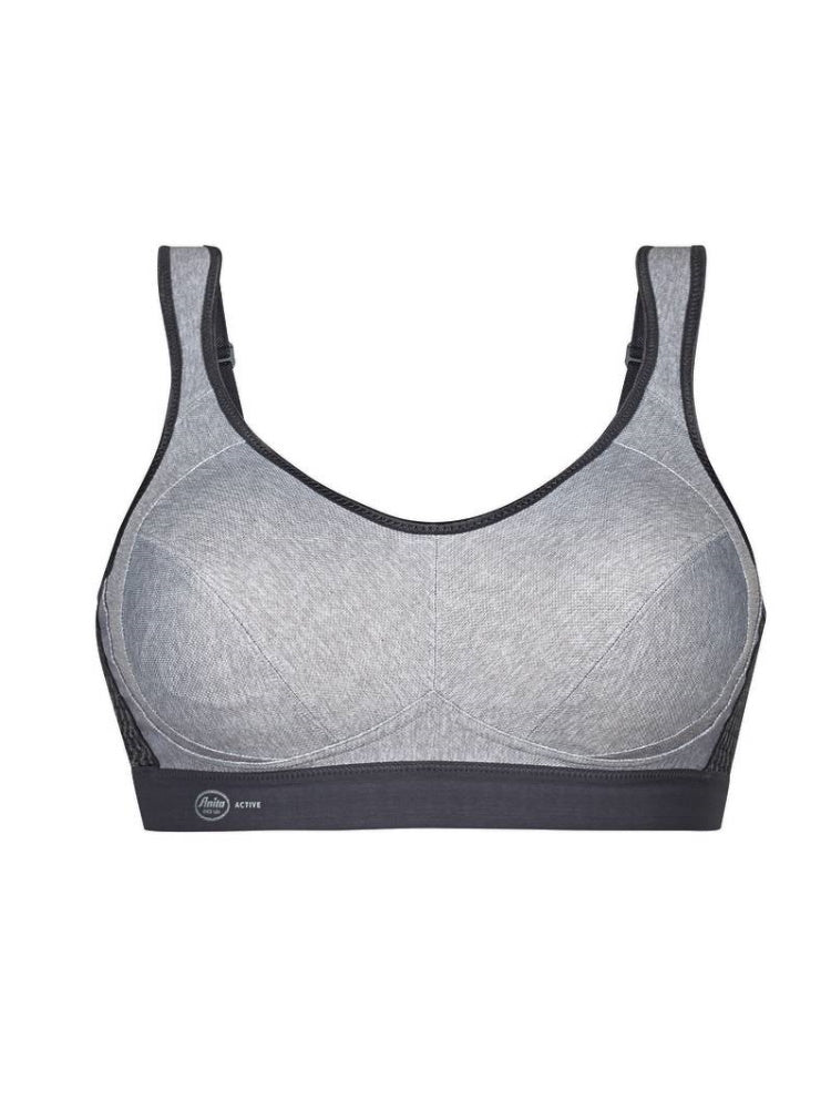grey non wired sports bra