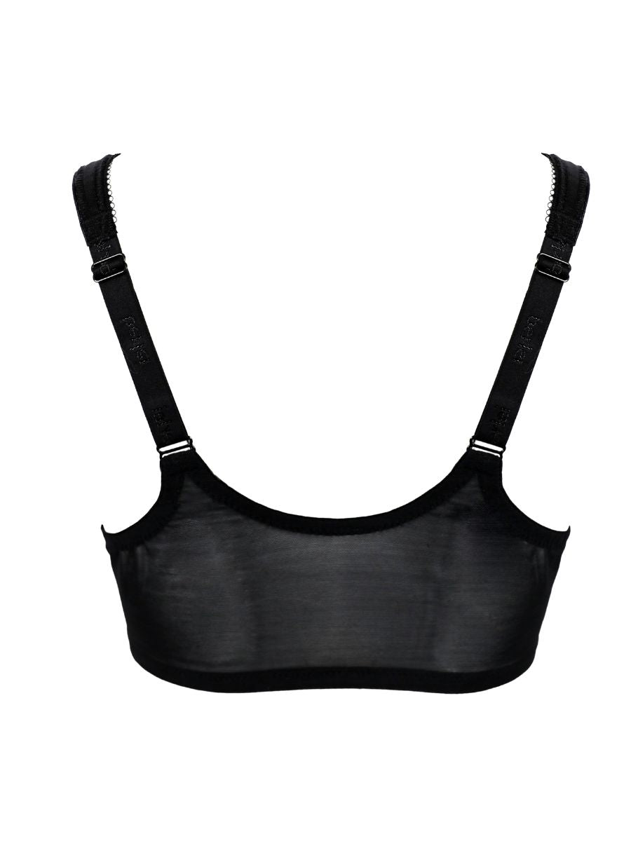 berlei beauty stripe front fastening bra black grey