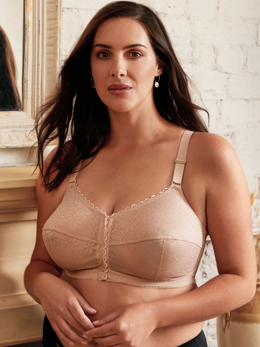 berlei classic full cup front fastening bra nude