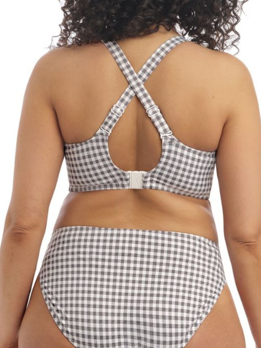elomi checkmate plunge bikini top grey marl