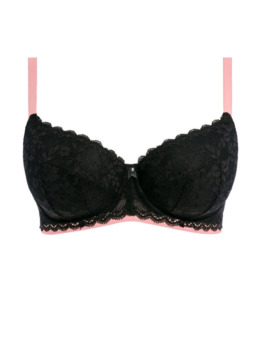 freya offbeat padded half cup bra black