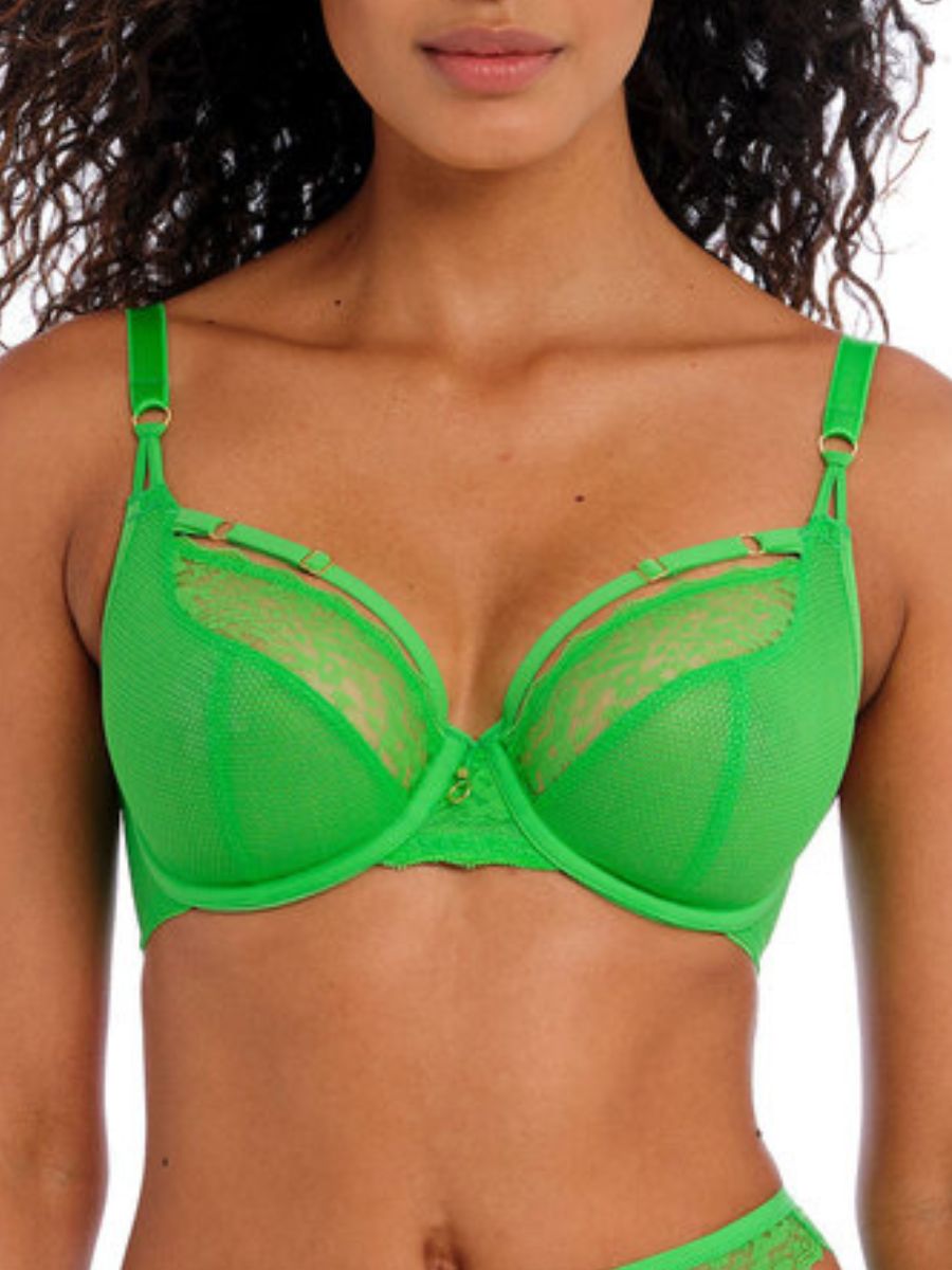 freya temptress plunge bra green