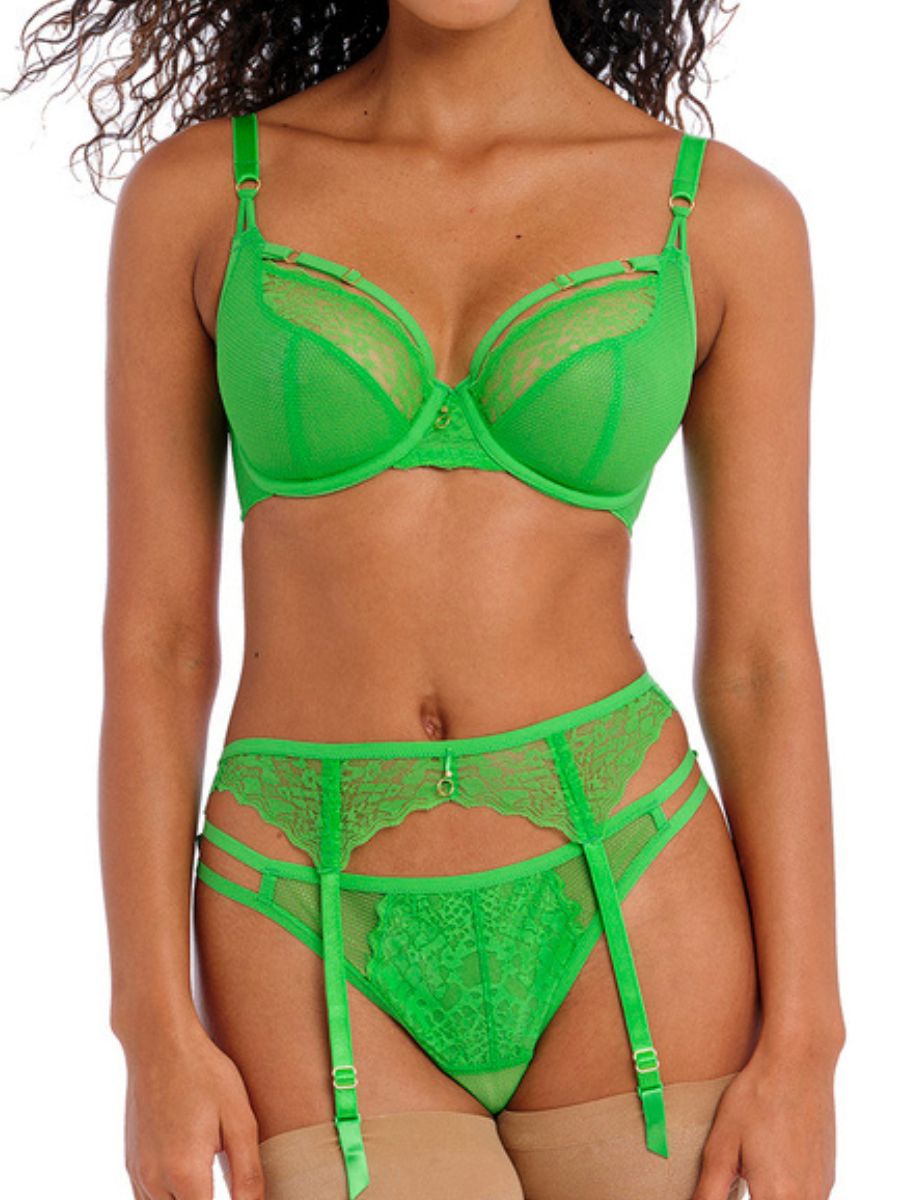 freya temptress plunge bra green