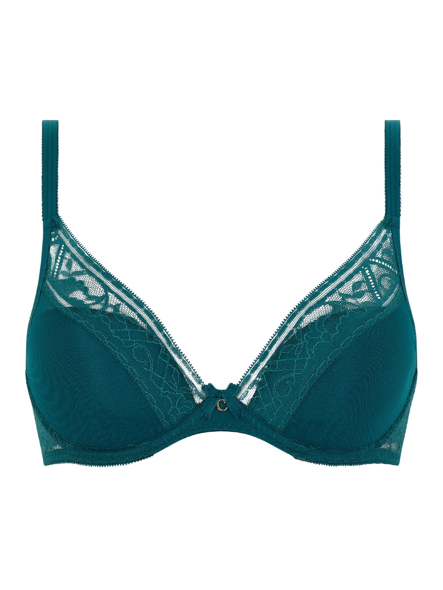 chantelle alto plunge tshirt bra oriental green