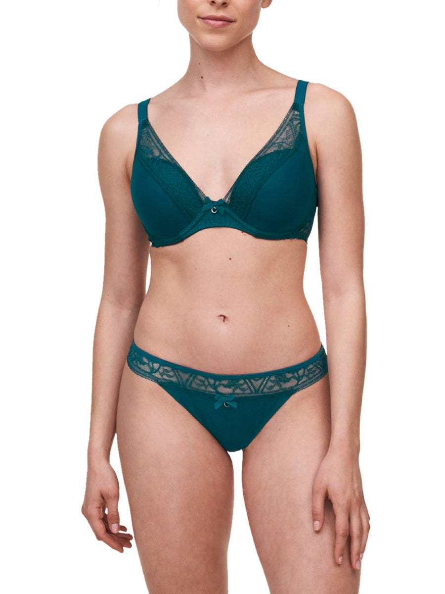 chantelle alto plunge tshirt bra oriental green