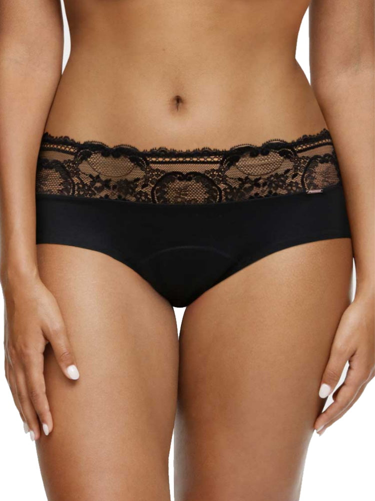 Black Period Pants Mid Rise Hipster