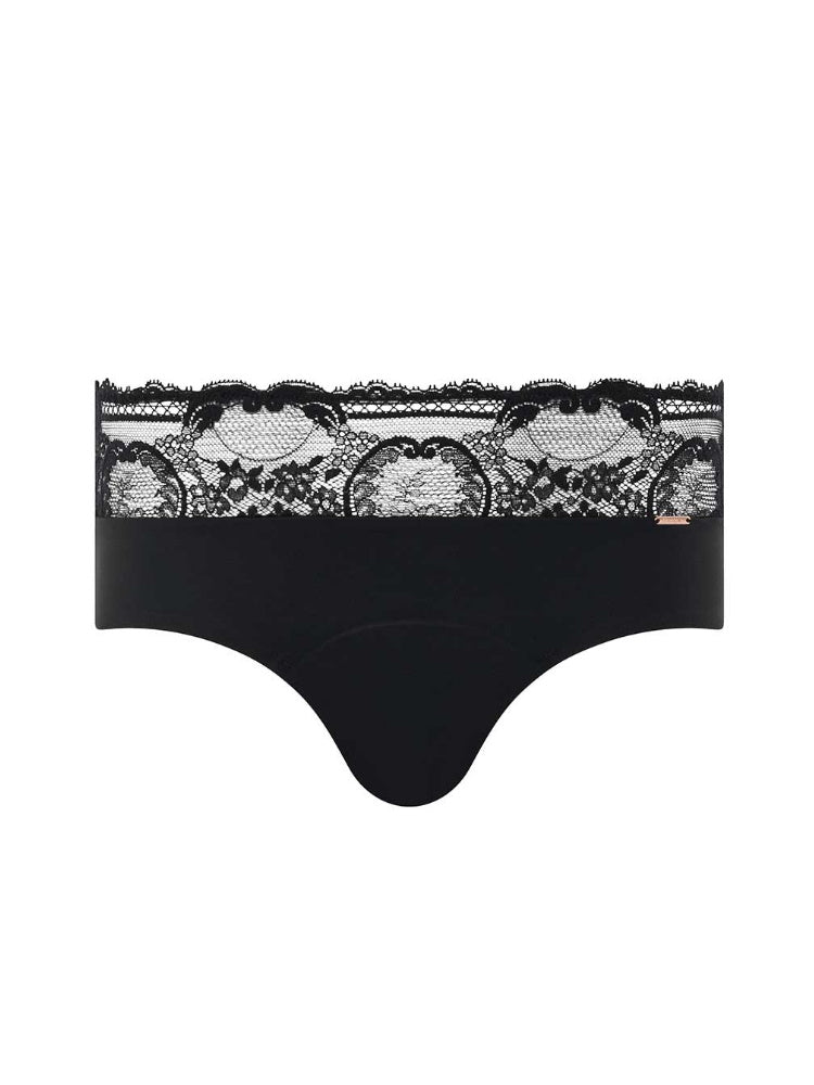 Black Period Pants Mid Rise Hipster