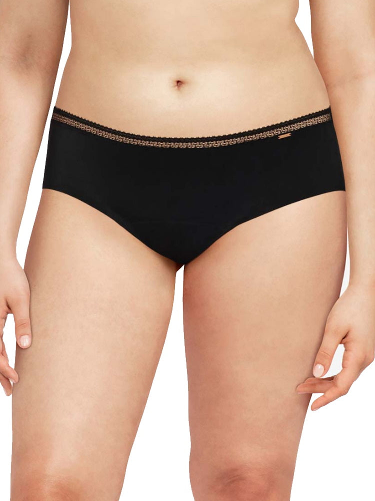 Black Period Pants Mid Rise Hipster