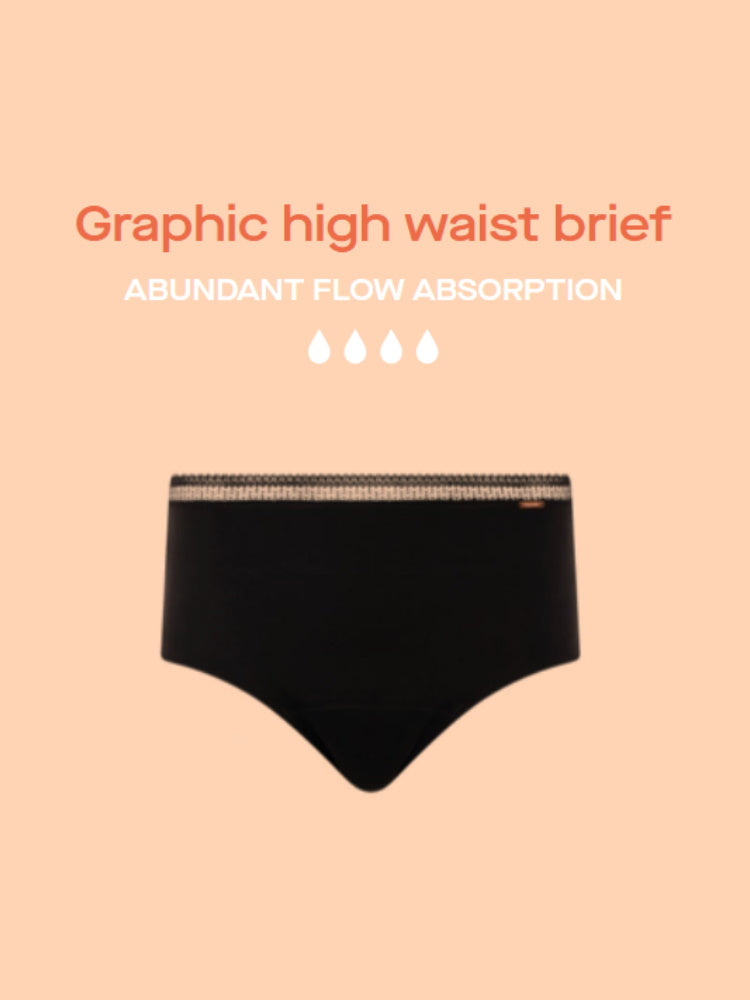 Black Period Pants High Waist Full Brief