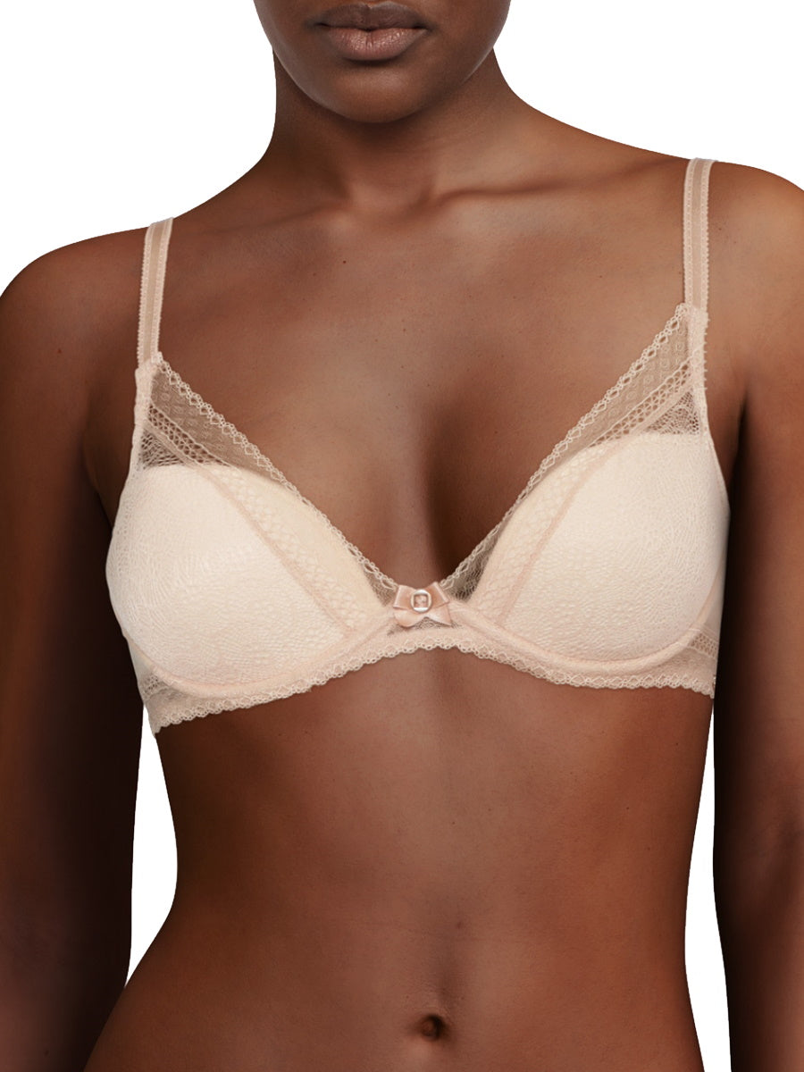 Beige plunge t-shirt bra