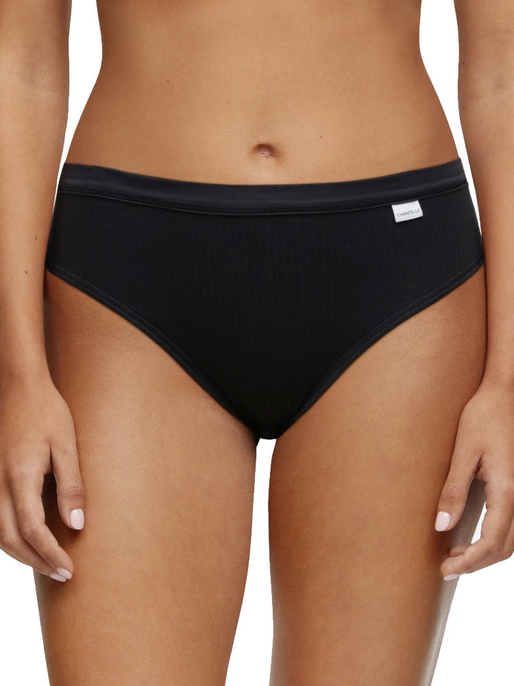 Black High Leg Brief