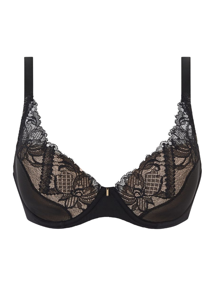 chantelle orangerie dream plunge t-shirt bra black
