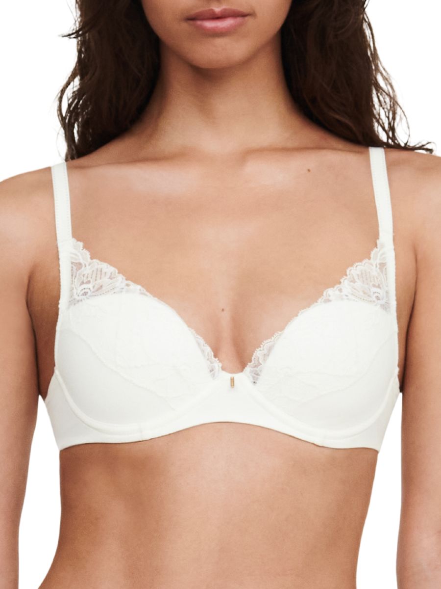 chantelle orangerie dream plunge t-shirt bra milk