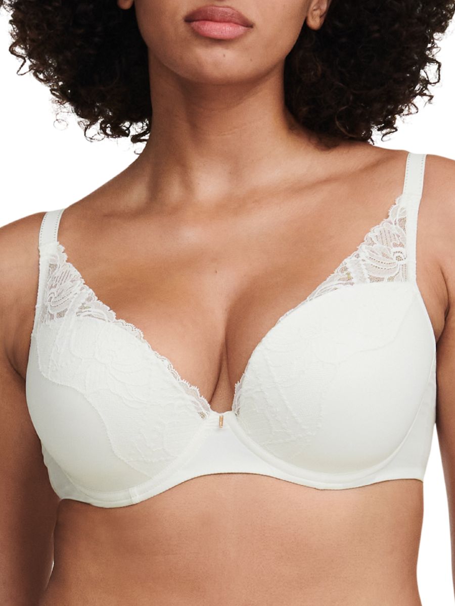 chantelle orangerie dream plunge t-shirt bra milk