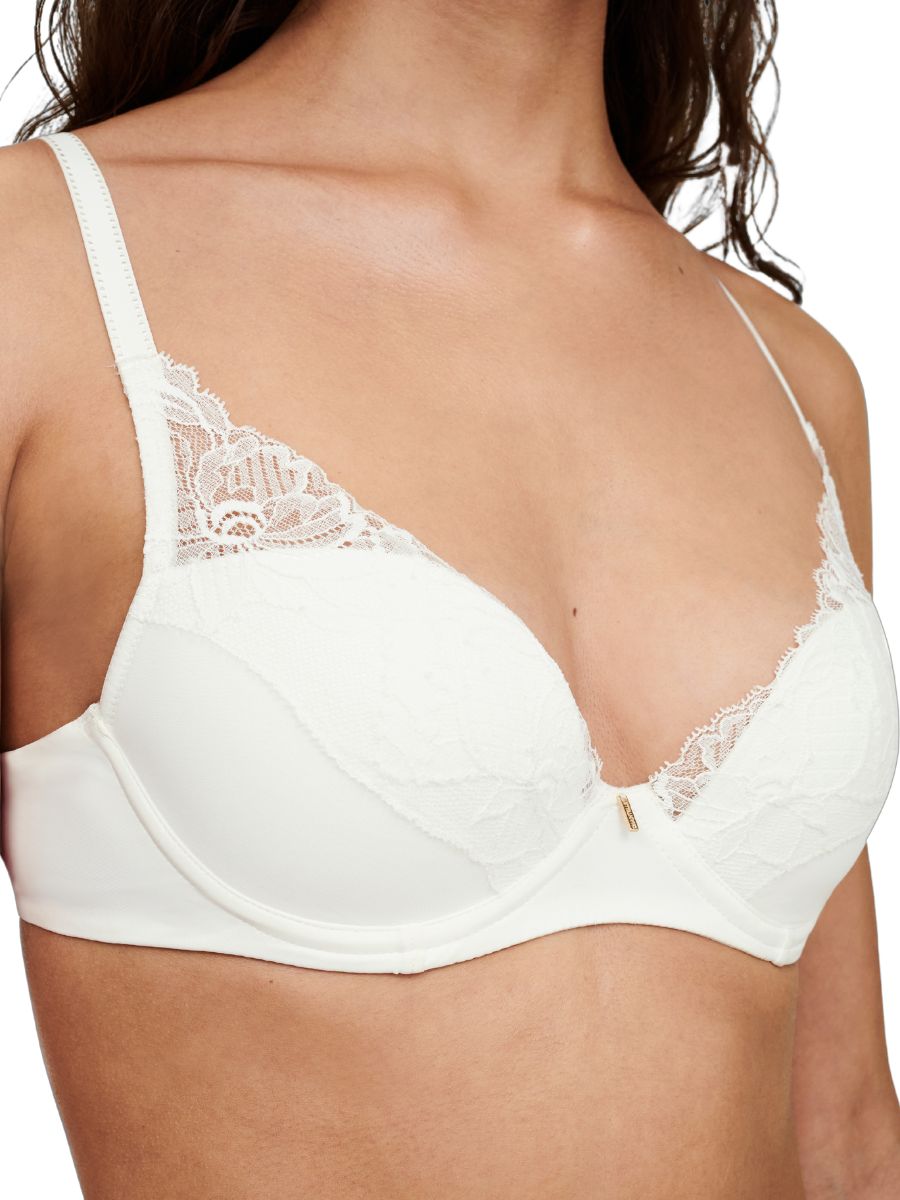 chantelle orangerie dream plunge t-shirt bra milk