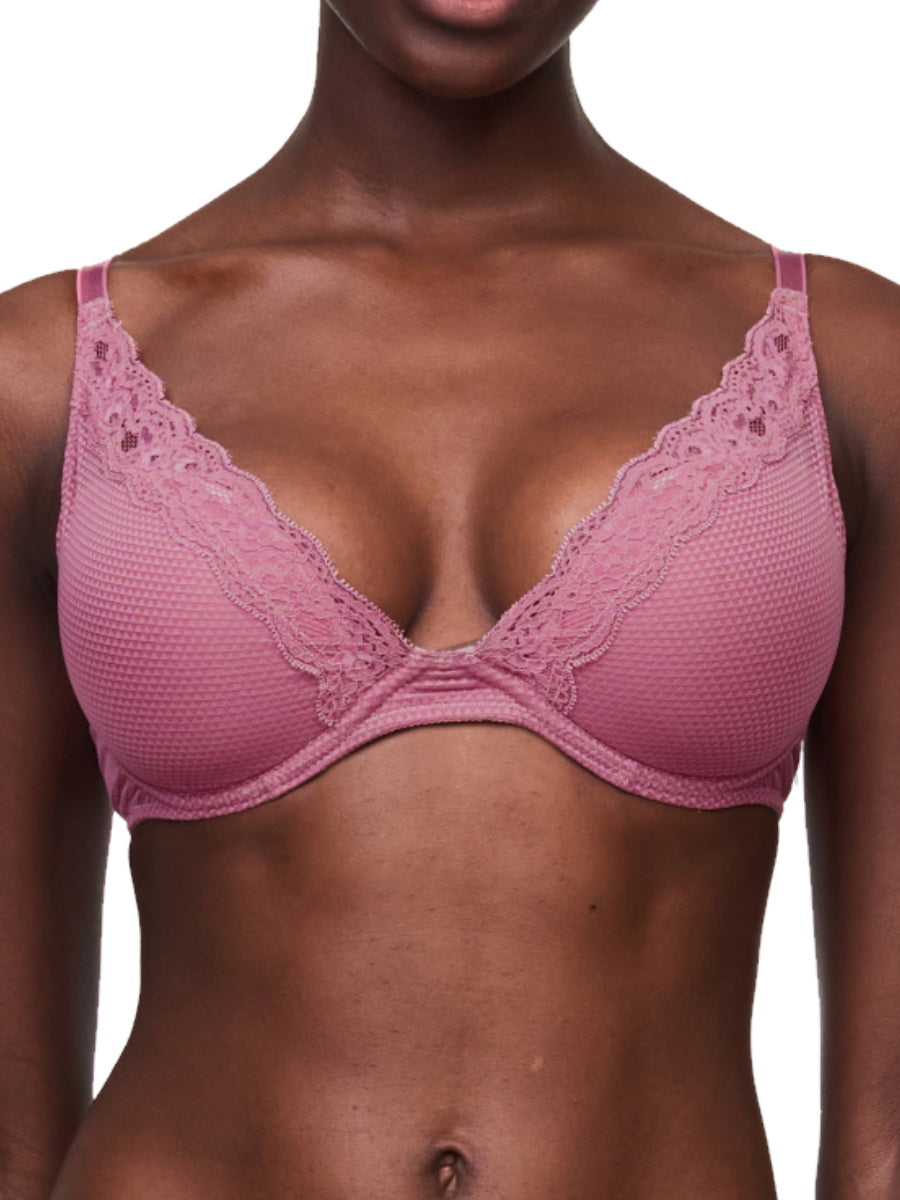 Pink Underwired Plunge Bra