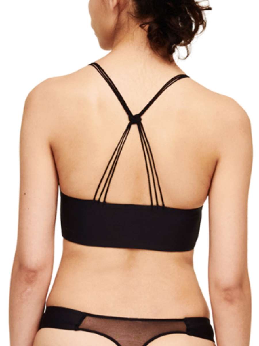 chantelle x magnetic wireless triangle bra black