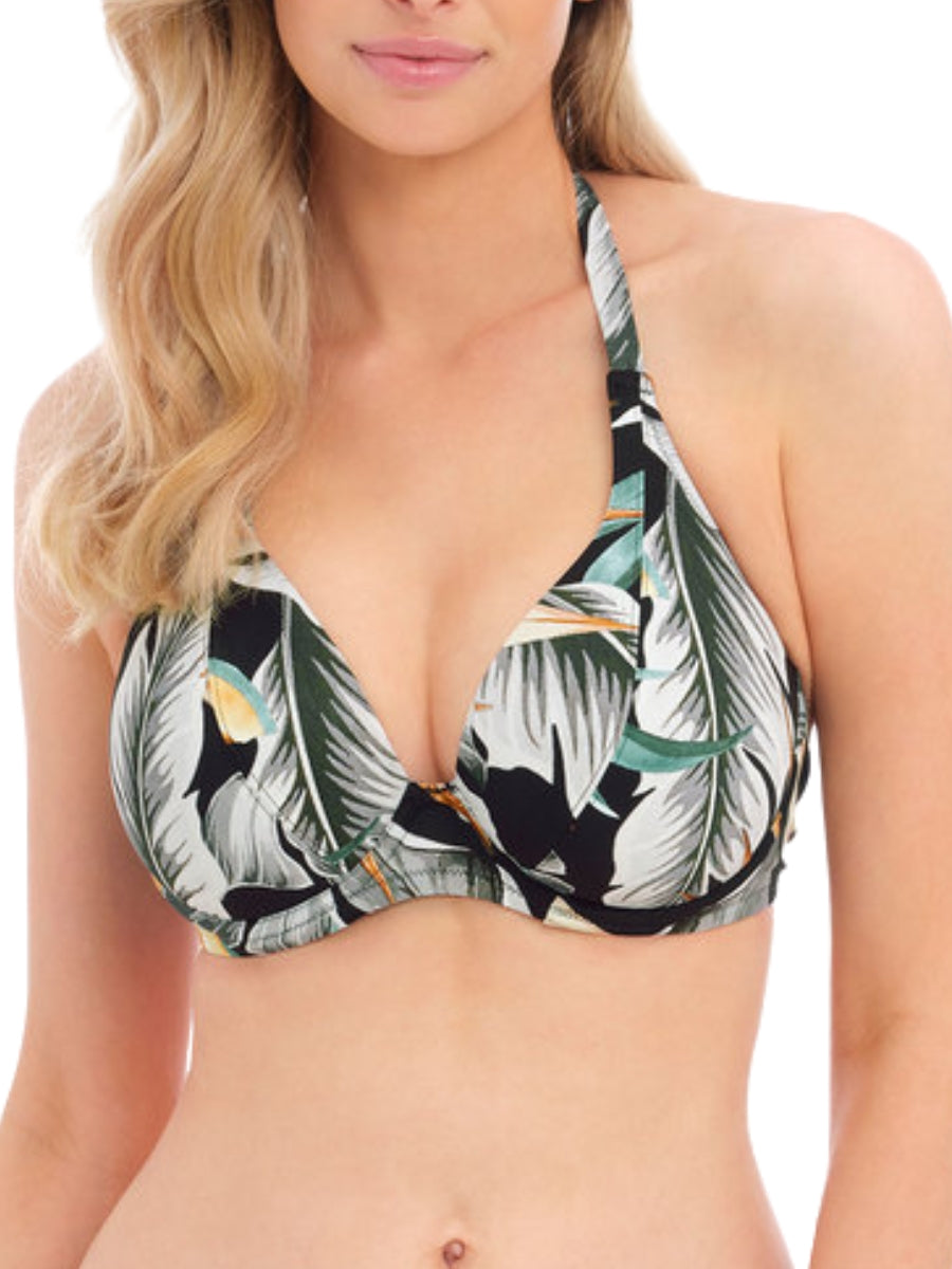 fantasie bamboo grove halter bikini top jet