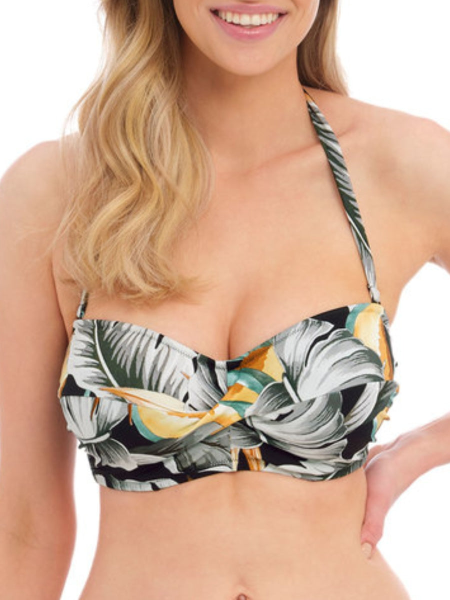 fantasie bamboo grove twist bandeau bikini top jet