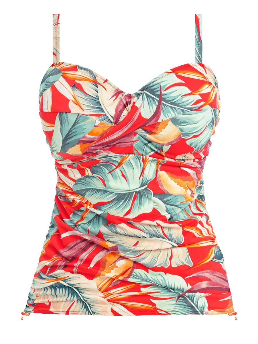 fantasie bamboo grove twist front tankini hot chilli