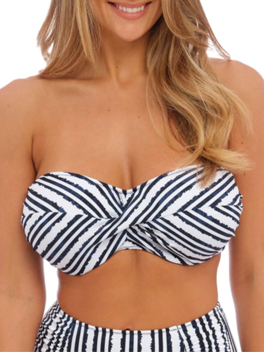 fantasie sunshine coast twist bandeau bikini top french navy