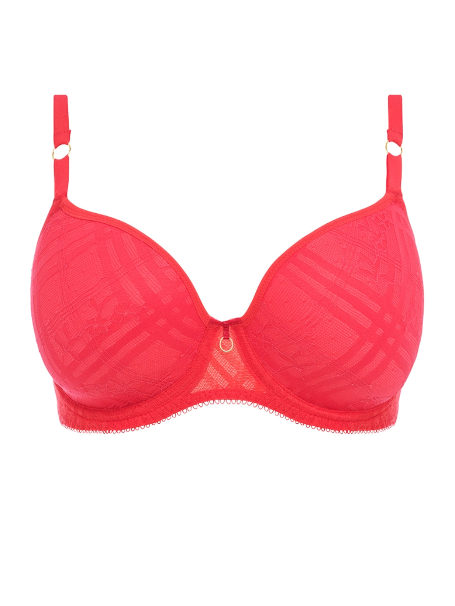 freya freya fatale moulded plunge t shirt bra chilli red